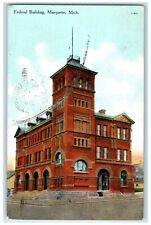 1915 Federal Building Street View Marquette Michigan MI Antique Postcard picture