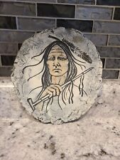 Vintage Stan Langtwait Native American w/ Peace Pipe Plaque Shapes of Clay 7