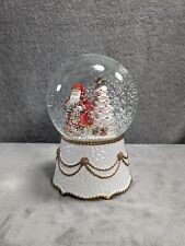 Juliska Berry And Thread Santa Musical Glass Snow Globe White And Gold picture