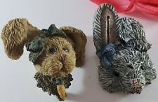 Vintage  Boyd's Bears Bunny Rabbit  Face Head  Easter Ceramic Brooch Lot picture