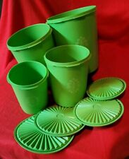 Vintage Tupperware Lime Green 8 Pc Kitchen Canister Nesting Set NICE picture