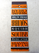 Vintage Matchbook: Squibb Double Action Shaving Cream 1933, New York, NY picture