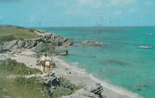 1962 Couple in Warwick Beach Scene Warwick Bermuda Vintage Posted Postcard picture