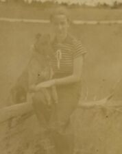 Vtg FADED Photo Woman With Greyhound Dog Miami Beach FL Kennel Club Racing picture