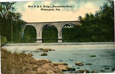 B & O Railway Bridge Brandywine Park Wilmington Delaware Divided Postcard c1915 picture