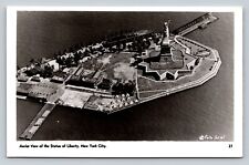 RPPC Aerial View of Statue of Liberty New York City A. Mainzer VINTAGE Postcard picture