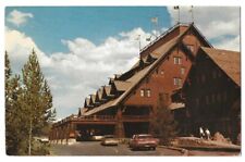 Yellowstone National Park, Wyoming c1960's Old Faithful Inn, hotel, vintage car picture