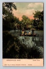Greenville OH- Ohio, Creek View, Antique, Vintage c1908 Souvenir Postcard picture