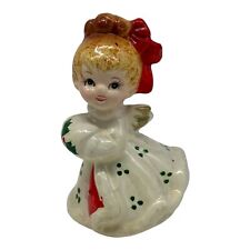 Vintage Christmas Girl With Muff Salt Or Pepper Shaker~Paper Mache~3.5” Tall picture