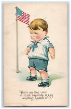 c1910's Angry Little Boy That's My Flag WW1 Twelvetrees Antique Postcard picture