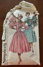 Simplicity sewing pattern #2126 1-pc full skirt dress tucks miss sz 14 vtg 1957 picture