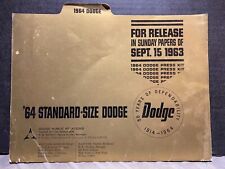 ORIGINAL VINTAGE BROCHURE 1964 DODGE STANDARD SIZE FOR SUNDAYS PAPERS 9/15/63 picture