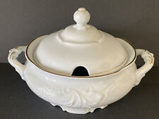 Royal Kent Soup Tureen Embossed Gold Rimmed w Lid 2 Handles Poland Beautiful picture