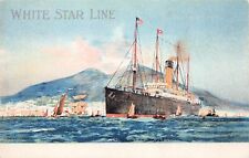 RMS Republic White Star Line Ship Naples Harbor Charles Dixon Vtg Postcard D12 picture