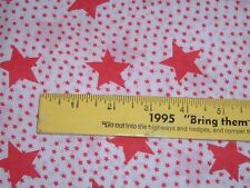 Vtg 80s Small Red Stars Semi Sheer Doll Clothes Quilt Sew Fabric 44x43 #ff391 picture