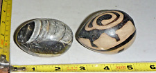 2 Vtg African Hand-Carved Stone Eggs - Folk Art ~2½