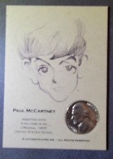 Paul McCartney Authenticated Ink 1965 Jefferson Nickel Card Beatles picture