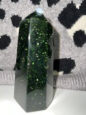 3.5” green sandstone Tower.sparkly.beautiful. Crystal. 214Grams picture