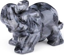 QINJIEJIE Blue Aventurine Crystals Elephant Decor Cute Desk Stones Polished Figu picture