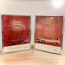 Vintage 1961 Cadillac Magazine Print Advertisements Framed Full Color Red Pink picture