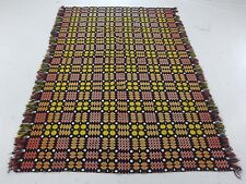 Vintage Handmade Wool Reversible Welsh Blanket Tapestry Bedspread 224x148 cm picture