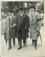 1930 Press Photo Henry Bull, Earl of Derby and Joseph Widener at Belmont Park picture
