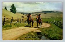 Malta MT-Montana, Scenic Greetings, Horseback Riding, Vintage Postcard picture