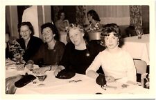 European Women Sitting at Table Formal Event Candid Photo 1930s RPPC Postcard picture