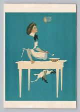 Postcard Woman Blowing Bubbles by Cole Phillips Six Sophisticated Ladies Card picture