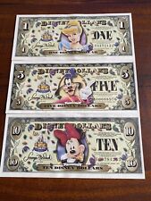 2005 disney dollars 50th anniv $10 Minnie, $5 Goofy And $1 Cinderella UNC New picture