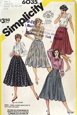 1980's Simplicity Misses' Skirt Pattern 6035 Size 6-10 UNCUT picture