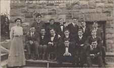 10th Grade Algebra Class and Teacher H.H.S. c1910s RPPC Photo Postcard picture