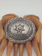 Vintage c.1940's Coin Silver Navajo Handmade Concho Style Blouse Pin Brooch picture