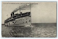 1913 Steamship City Of South Haven Chicago-South Haven Route Chicago IL Postcard picture