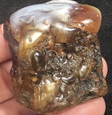 92g Polished Fire Agate Windowed Gemstone Cabbing Lapidary picture
