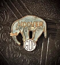 Vintage 1932 Herbert Hoover Enameled Elephant Pin, On Ball, GOP, Political Pin picture