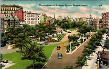 Boston Mass. Commonwealth Ave. Posted 1946 Linen Aerial VTG Postcard  picture