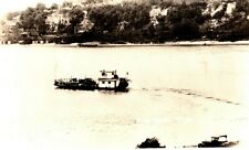c1930's Rover Ferry Louisiana Missouri MO Mississippi River RPPC Photo Postcard picture