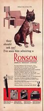 1951 Ronson Lighter Print Ad Boxer Dog Fathers Day Gift Pip Slippers picture