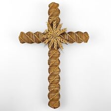 Vintage Handmade Wheat Weaving Woven Cross picture