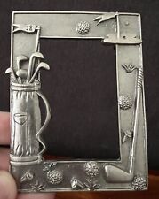Vintage Connoisseur Pewter Golf Theme Picture Frame For 2 x 3” Photo Sports picture