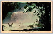 Elyria Ohio Black River Falls Cascade Park Scenic Chrome Cancel WOB Postcard picture