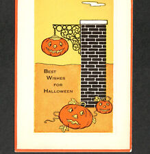 Best Wishes for Halloween Fairman Pink of Perfection 400 JOL Pumpkin PostCard picture