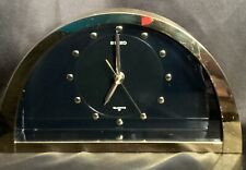 Vintage Seiko Gold & Black Half Moon Mantle Clock-works picture