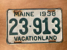 1938 Maine License Plate Vacationland # 23-913 Original picture