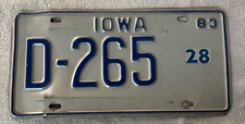Vintage 1983 Iowa-Delaware County Dealer Aluminum License Plate picture