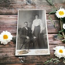 Antique Man & Wife Early 1900s Cabinet Card Photo Middletons' Aberdeen Scotland picture
