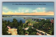 Fort Myers FL-Florida, Edison Bridge, Caloosahatchee River, Vintage Postcard picture