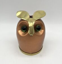 Vintage MCM Copper Brass Owl Piggy Bank Coin Bank Coppercraft Guild 4