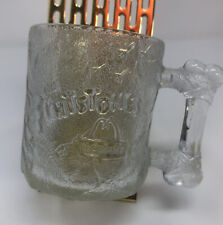 Rare 1993 McDonald’s The Flintstones Frosted Clear Glass Mug Cup Vtg Collectible picture